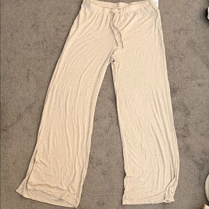 Gilly Hicks Beige Wide-Leg Lounge Pants
